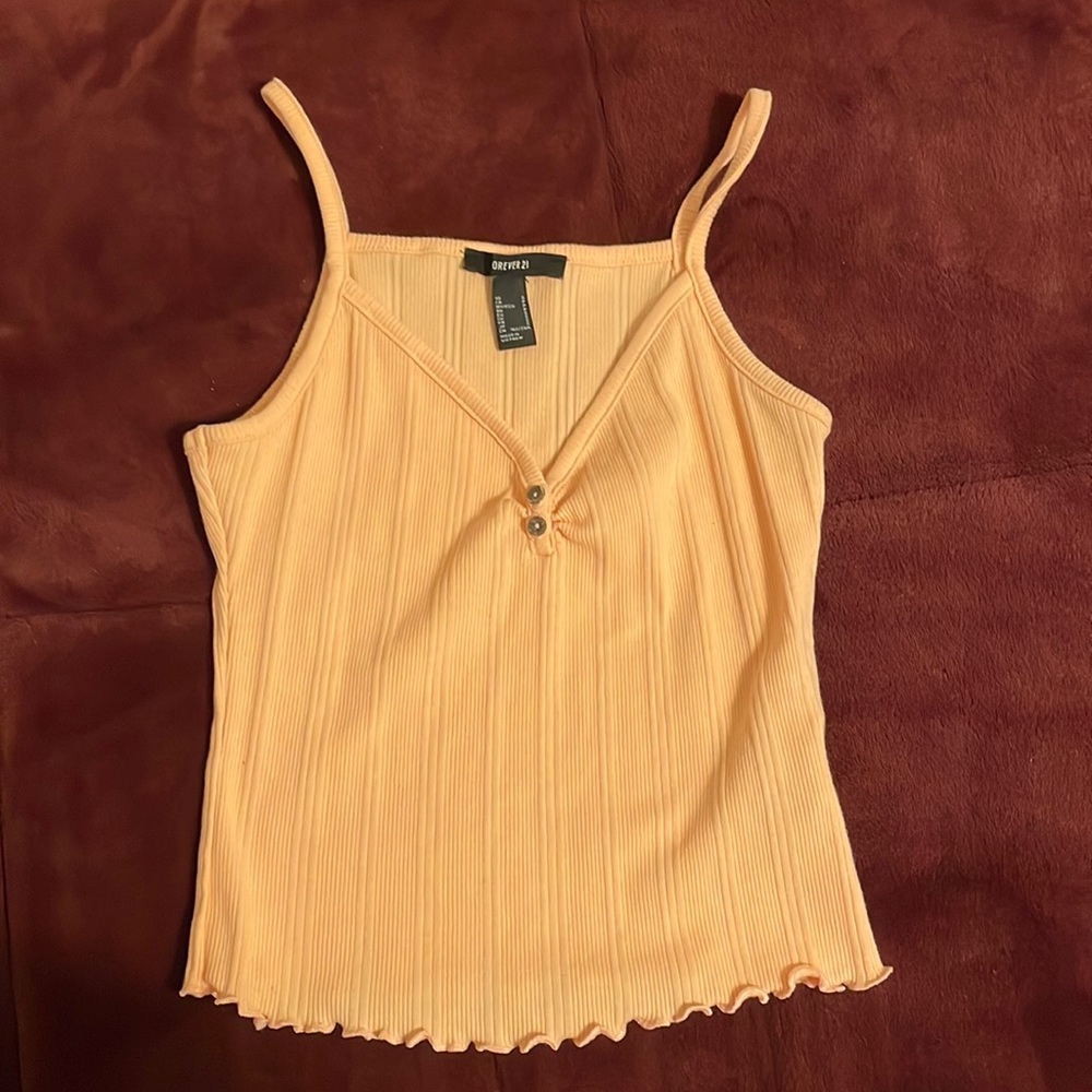 Cream orange crop top womens